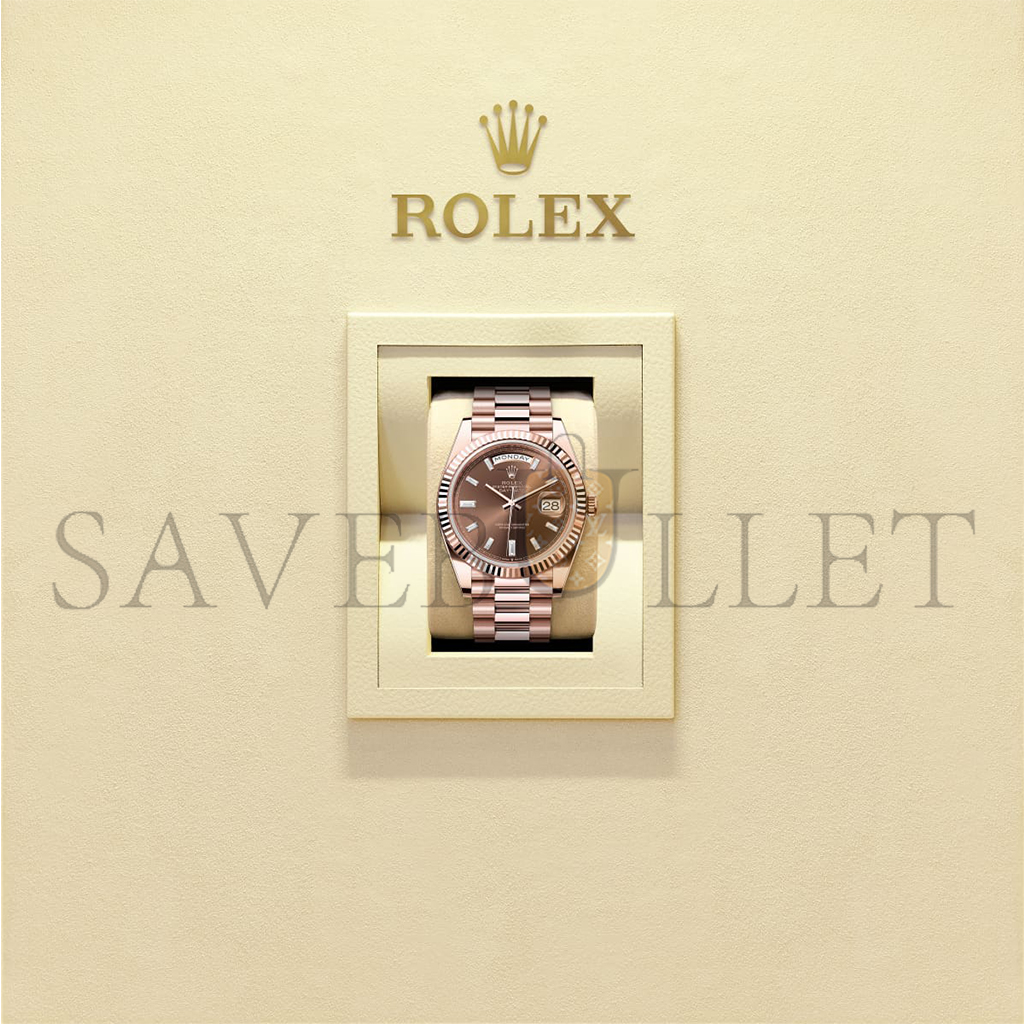 ROLEX DAY-DATE 40 OYSTER, 40 MM, EVEROSE GOLD WATCH 228235-0003